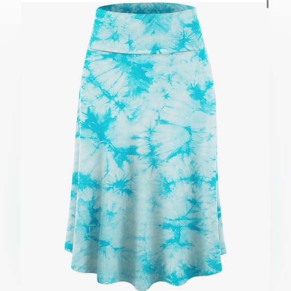Amy's Closet Dresses & Skirts - Women's Solid Ombre Lightweight Flare Midi Pull On Closure Skirt 1105
